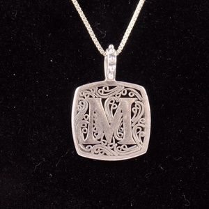 Lori Bonn 925 Sterling Silver Caviar " M " Scroll